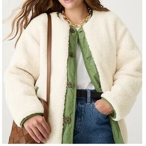 J. Crew reversible Olive Green Puffer Coat